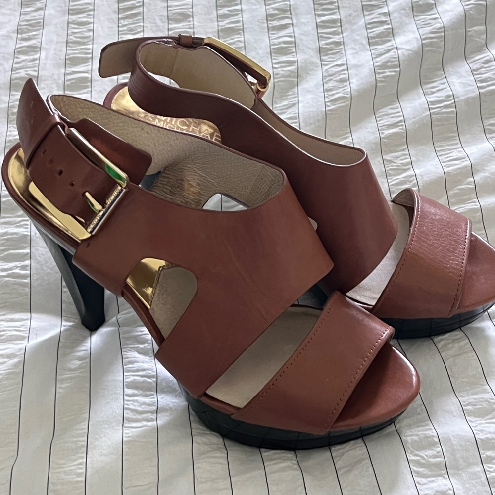 Michael Kors Tan Leather Women's Heels